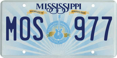 MS license plate MOS977