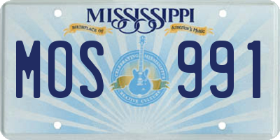 MS license plate MOS991