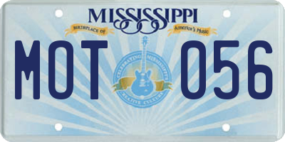 MS license plate MOT056