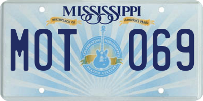 MS license plate MOT069