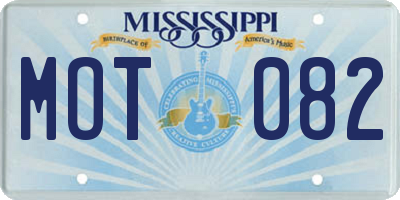 MS license plate MOT082