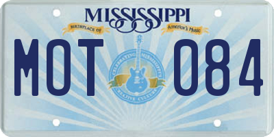 MS license plate MOT084