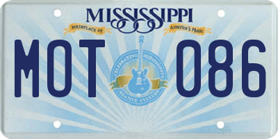 MS license plate MOT086