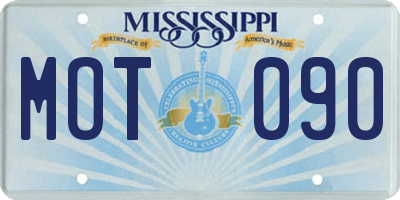 MS license plate MOT090