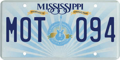 MS license plate MOT094