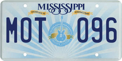 MS license plate MOT096