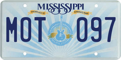 MS license plate MOT097