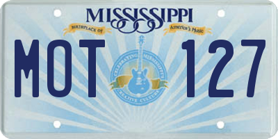 MS license plate MOT127