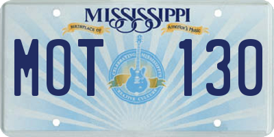 MS license plate MOT130