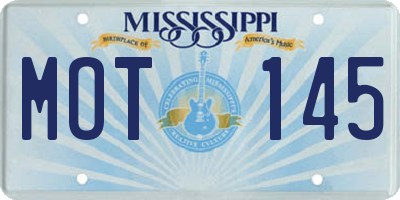 MS license plate MOT145