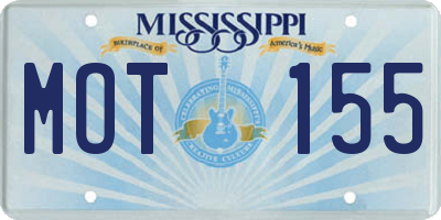 MS license plate MOT155