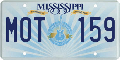 MS license plate MOT159