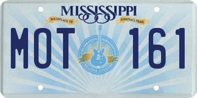 MS license plate MOT161