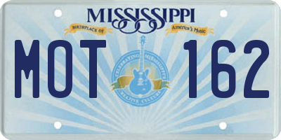 MS license plate MOT162