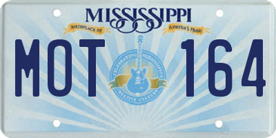 MS license plate MOT164