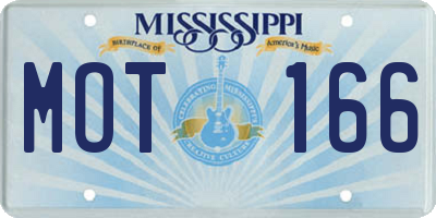 MS license plate MOT166