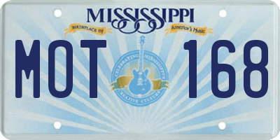 MS license plate MOT168