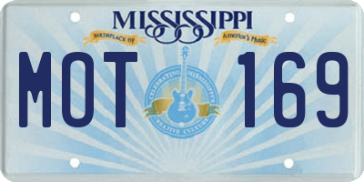 MS license plate MOT169