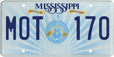MS license plate MOT170