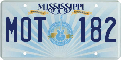 MS license plate MOT182