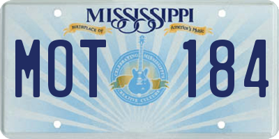 MS license plate MOT184