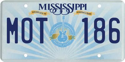 MS license plate MOT186