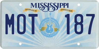 MS license plate MOT187