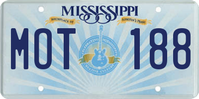 MS license plate MOT188