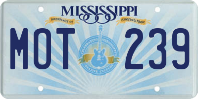 MS license plate MOT239
