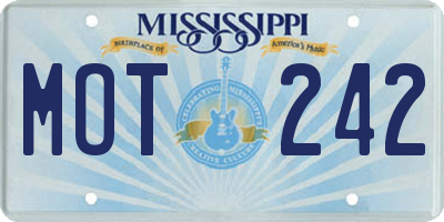 MS license plate MOT242