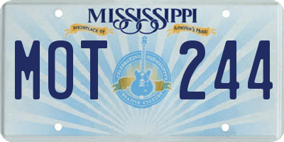MS license plate MOT244