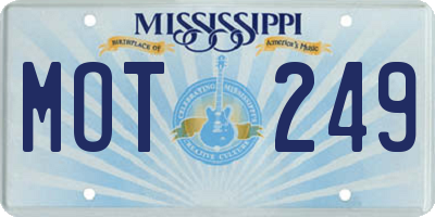 MS license plate MOT249