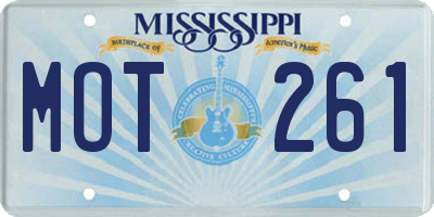 MS license plate MOT261
