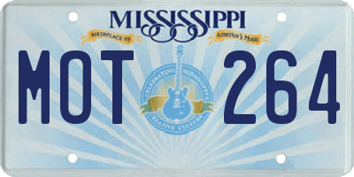 MS license plate MOT264