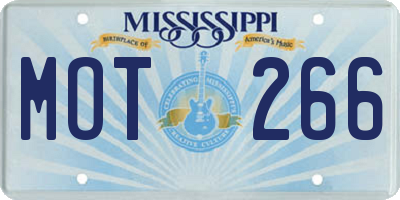 MS license plate MOT266