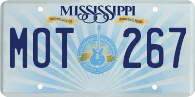 MS license plate MOT267