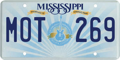 MS license plate MOT269