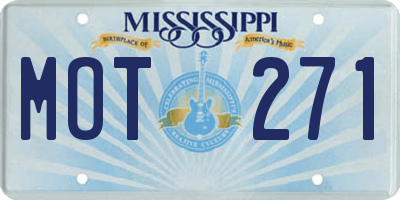MS license plate MOT271