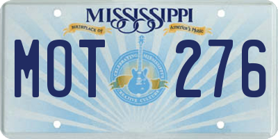 MS license plate MOT276