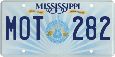 MS license plate MOT282