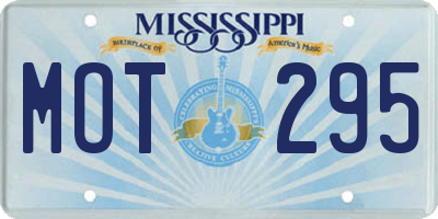 MS license plate MOT295