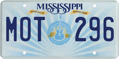 MS license plate MOT296