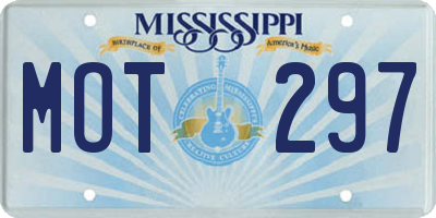 MS license plate MOT297