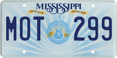 MS license plate MOT299