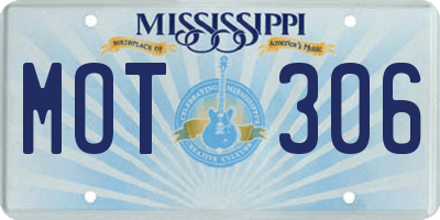 MS license plate MOT306
