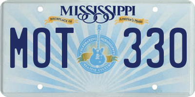 MS license plate MOT330