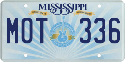 MS license plate MOT336