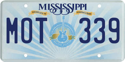MS license plate MOT339