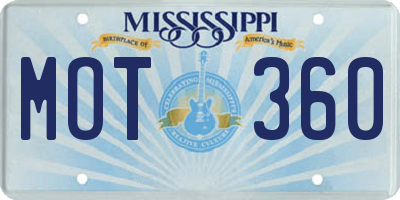MS license plate MOT360