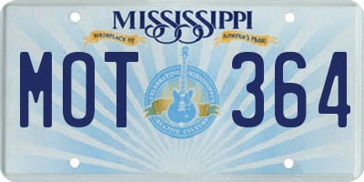 MS license plate MOT364